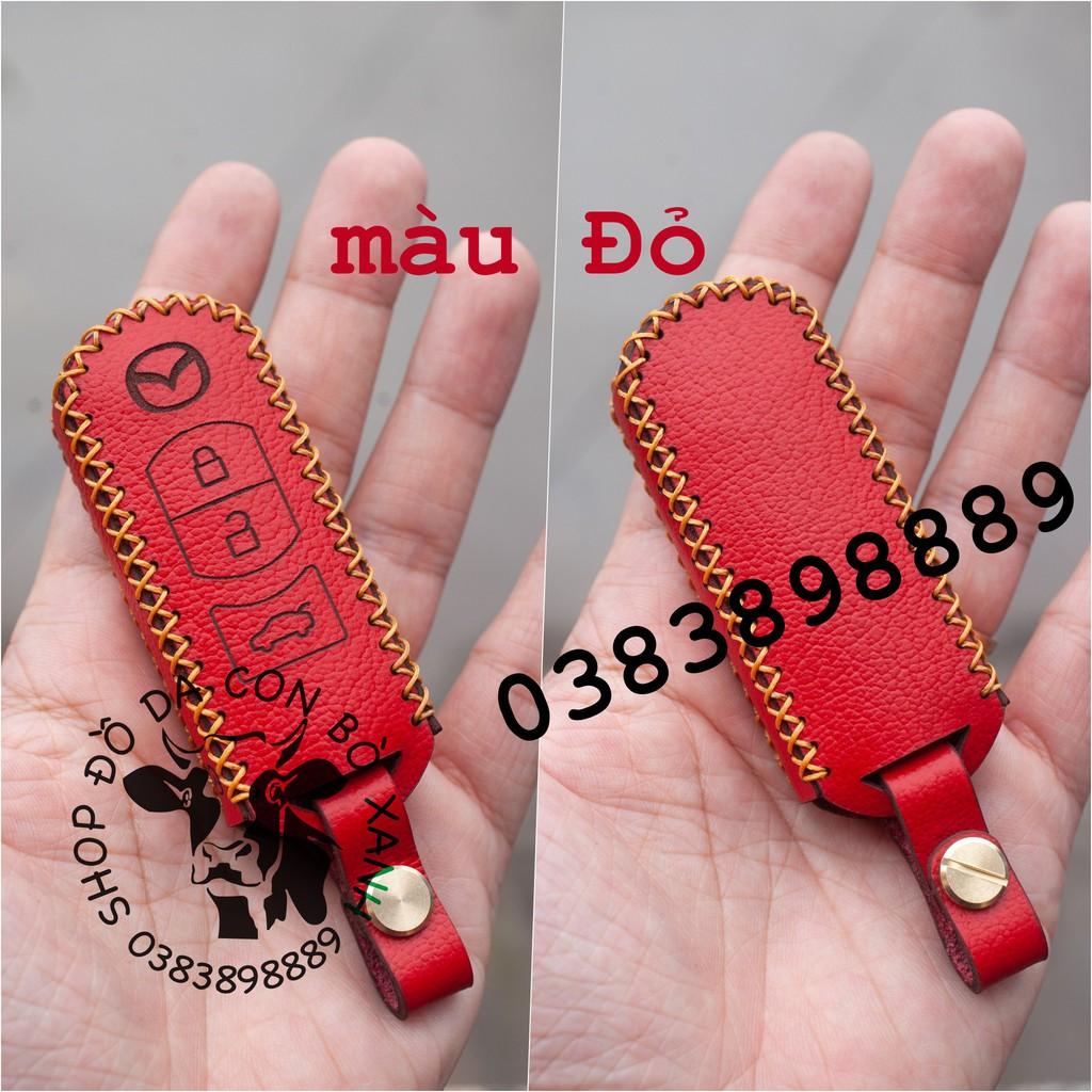 Bao da dành cho chìa khoá Mazda 2, Mazda 3, Mazda 6, CX5, CX8, CX9 handmade da thật 002