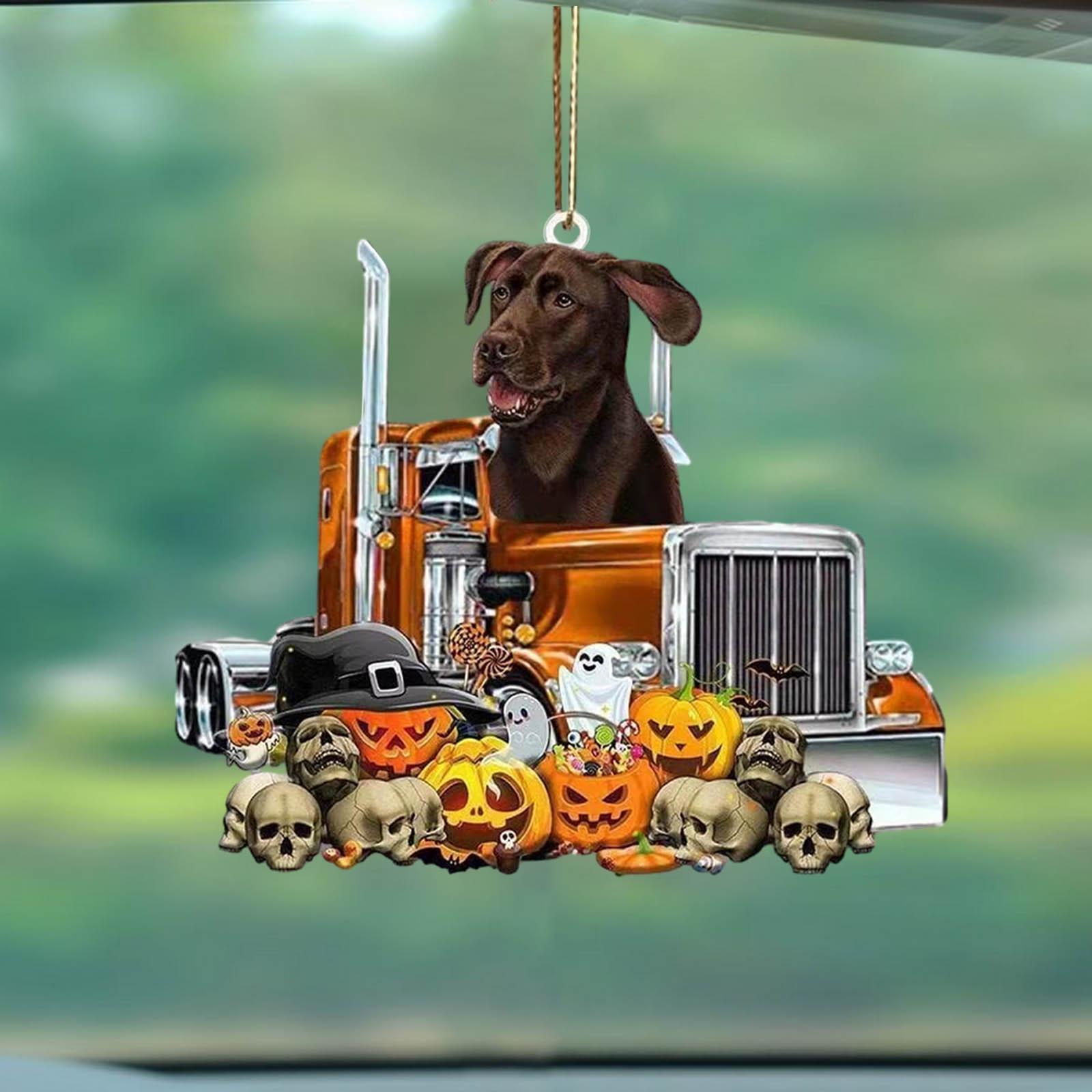 Funny Car Pendant/ Halloween Pumpkin Halloween Decor Lovely Auto Rearview Mirror Pendants Rear View Mirror Charm for Table