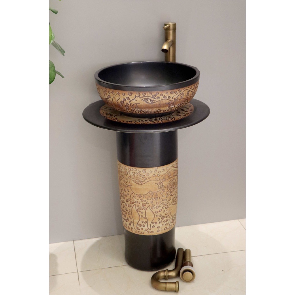 Chậu sứ mỹ thuật - lavabo nghệ thuật chân