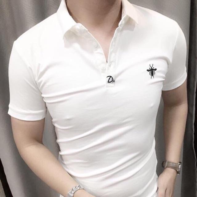 Áo thun cổ bẻ thời trang nam hình con bọ