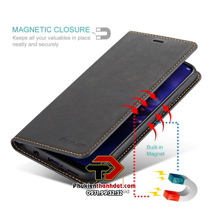 Bao da dạng ví cho SamSung Galaxy A52 5G có ngăn đựng thẻ và tiền tiện lợi, da mịn, chống vân tay