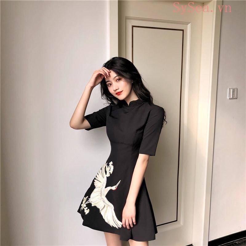 VÁY THÊU HẠT CỔ TÀU QUẢNG CHÂU