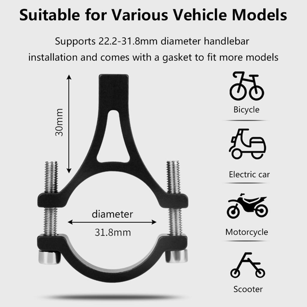 Bike Motorcycle  Handlebar Mount Holder Stand For 3.5"-6.5"  Black