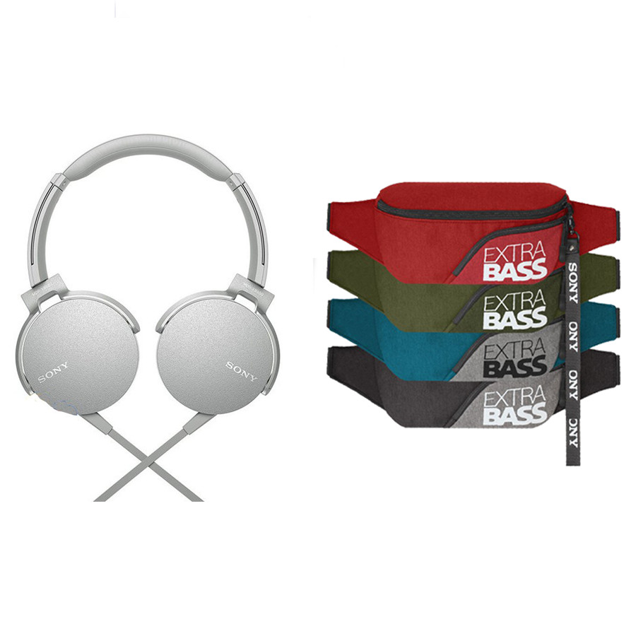 Tai Nghe Chụp Tai Sony ExtraBass MDR-XB550AP + Quà tặng Túi đeo chéo Extrabass - Hàng Chính Hãng