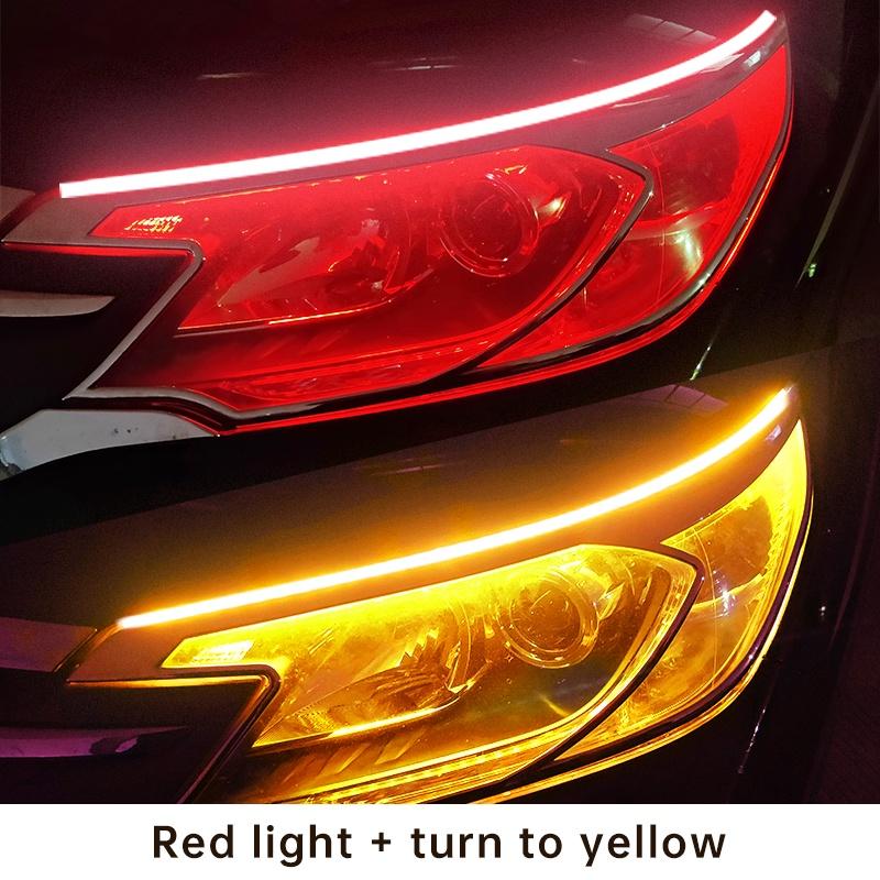 2 CÁI không thấm nước Linh hoạt phổ quát Đèn LED ô tô DRL Đèn chạy ban ngày Đèn pha chạy di động Thanh đèn LED Đèn xi nhan phanh