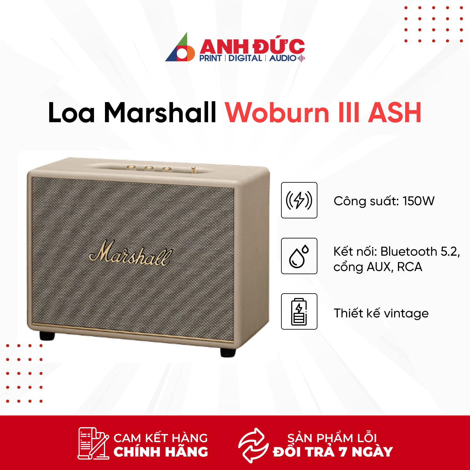 Loa Bluetooth Marshall Woburn II - Hàng Chính Hãng ASH