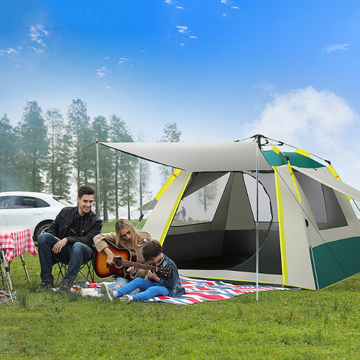 Lều cắm trại di động tự bung - Mái che giã ngoại, du lịch, picnic màu xanh vải chống thấm 190T khung FRP chống ăn mòn TZX885