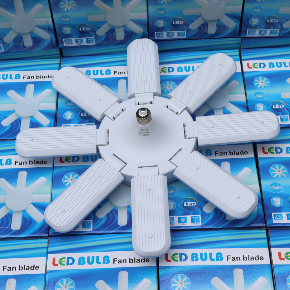 Đèn led 8 cánh hình quạt gấp gọn bóng đèn 8 lá tiết kiệm điện siêu sáng