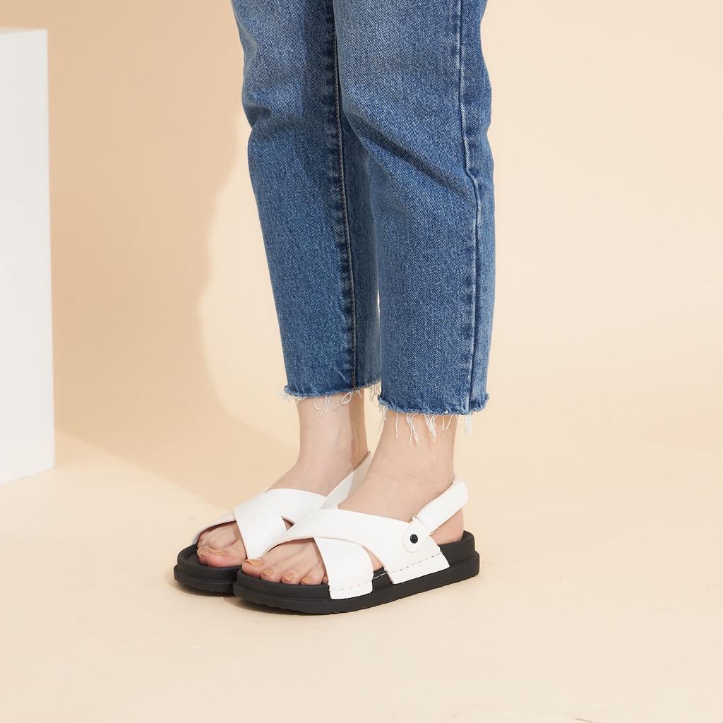Giày Sandal Nữ MWC 2958 - Sandal Quai Chéo Bản To Quai Dán Đế Bánh Mì Thời Trang