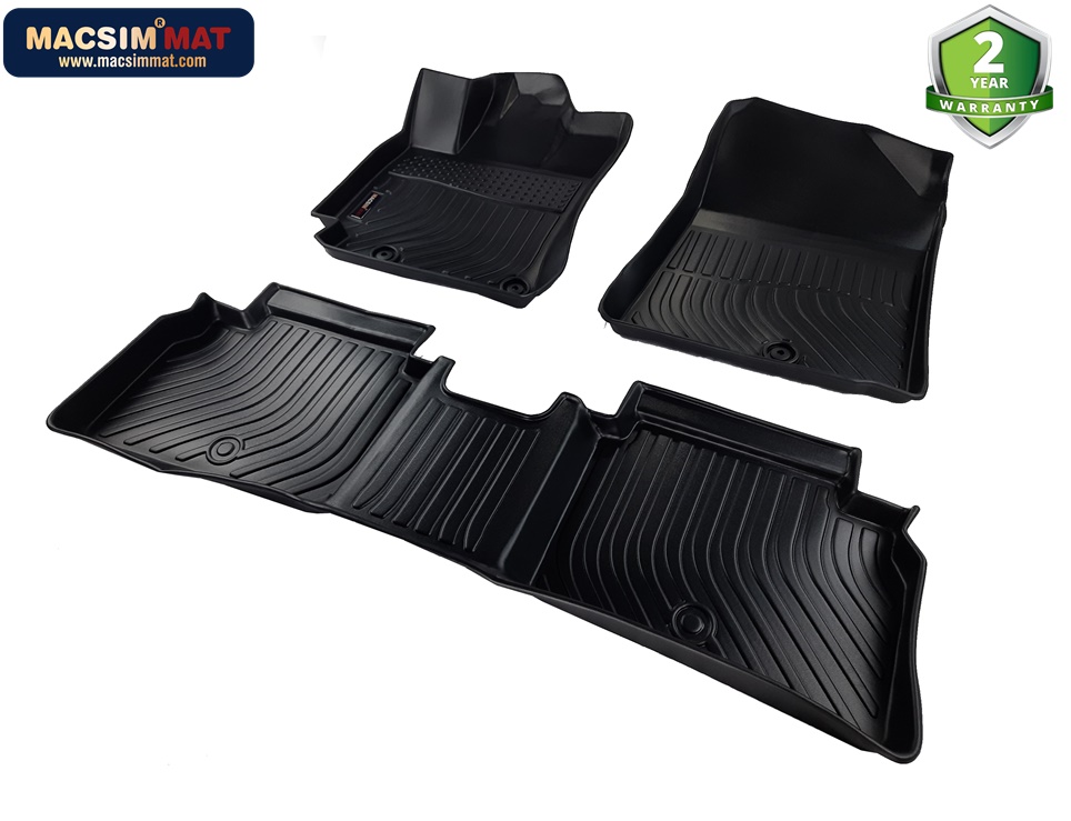 Thảm lót sàn xe ô tô KIA CERATO chất liệu TPV thương hiệu Macsim màu đen
