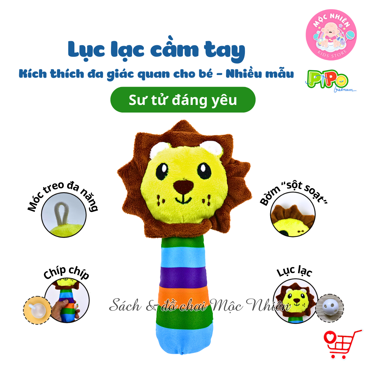 Lục Lạc Vải Cầm Tay Có Bóp Chút Chít - Đồ Chơi Cho Trẻ Sơ Sinh - Pipo Vietnam