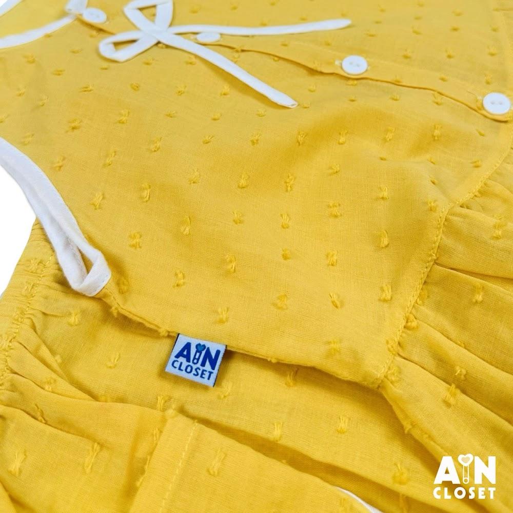 Bộ quần áo Ngắn bé gái họa tiết Nơ Vàng Hạt cotton boi - AICDBGOUQQ1O - AIN Closet