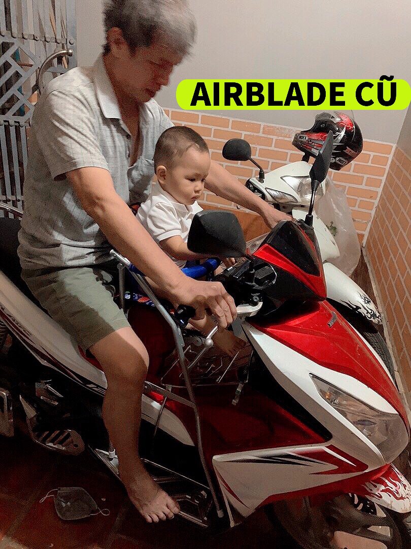 Ghế ngồi xe  Airblade cũ 2013 trở xuống cho bé , GHẾ GA XẾP SẮT SƠN TĨNH ĐIỆN