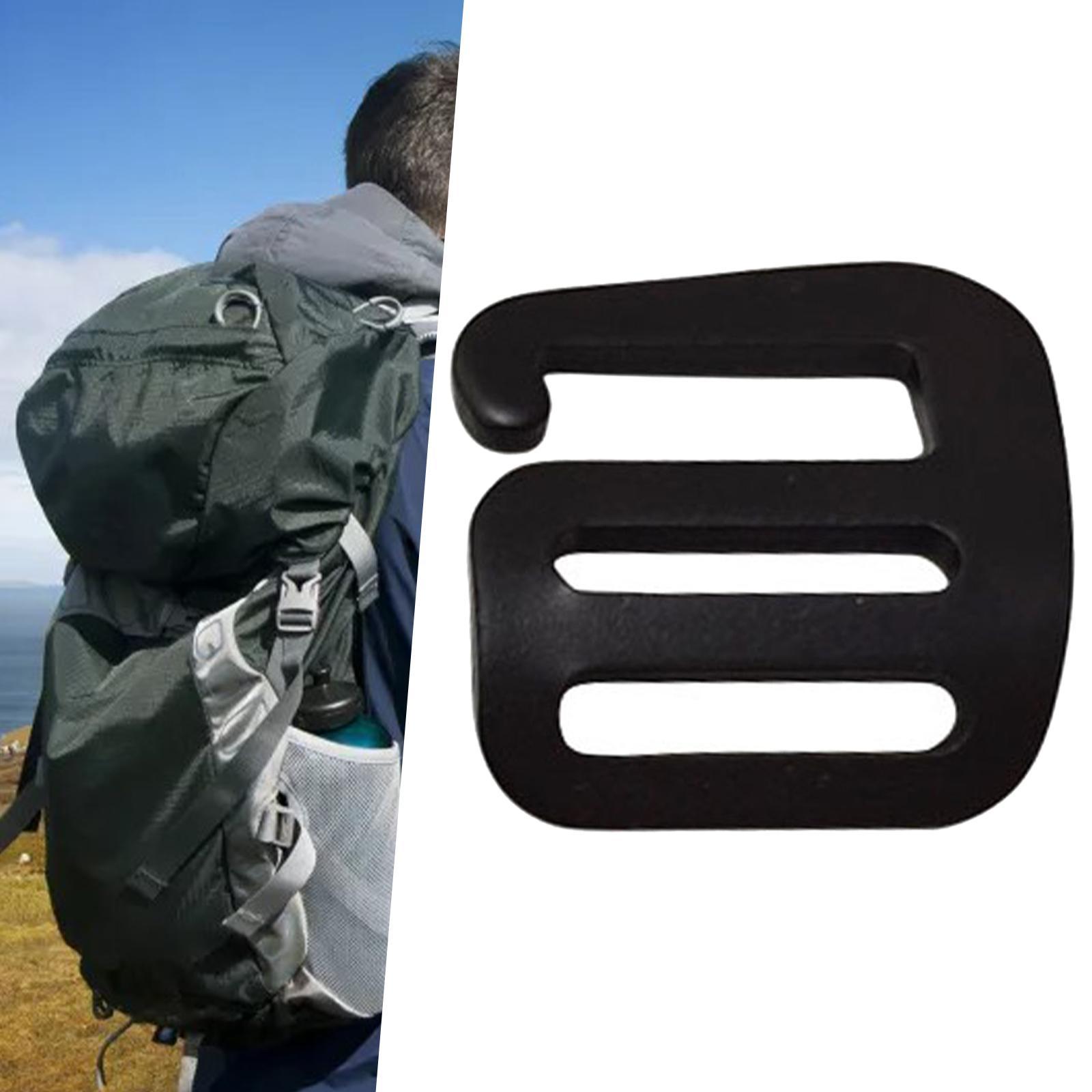 G Hook Webbing Buckle Multitool 25mm for Outdoor Luggage Sack Survival black