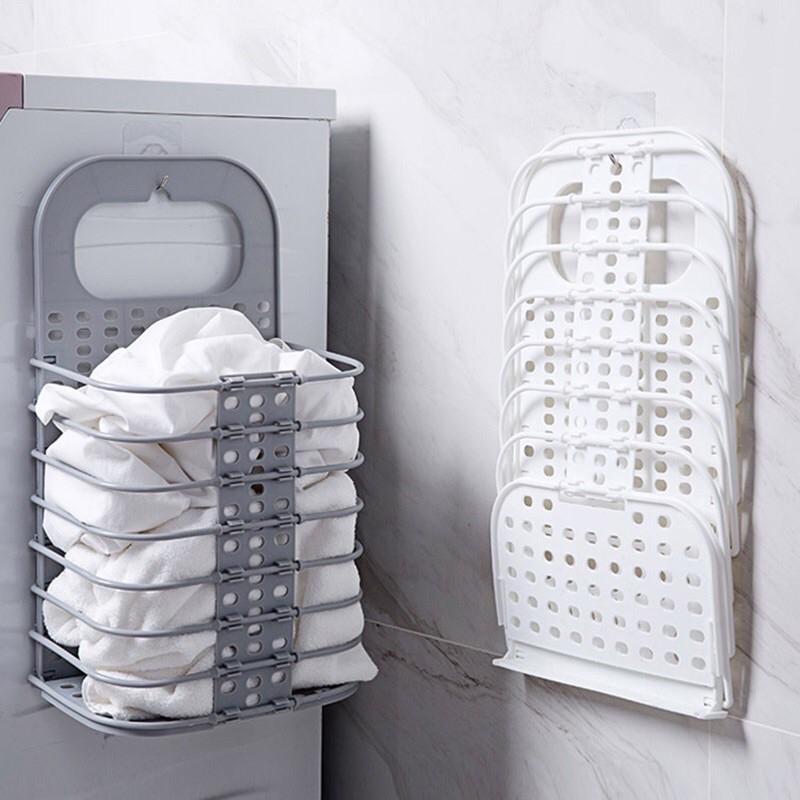 GIỎ ĐỰNG QUẦN ÁO TREO TƯỜNG GẤP GỌN THÔNG MINH - GIỎ ĐỰNG ĐỒ ĐA NĂNG - SỌT ĐỰNG QUẦN ÁO BẰNG NHỰA.
