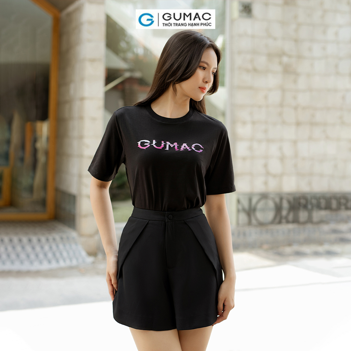 Áo thun nữ in Gumac trẻ trung năng động thời trang GUMAC ATD06067