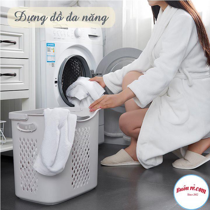 Giỏ caro cao , giỏ đựng đồ đa năng có quai xách nhựa Việt Nhật, Giỏ đựng quần áo thiết kế hiện đại