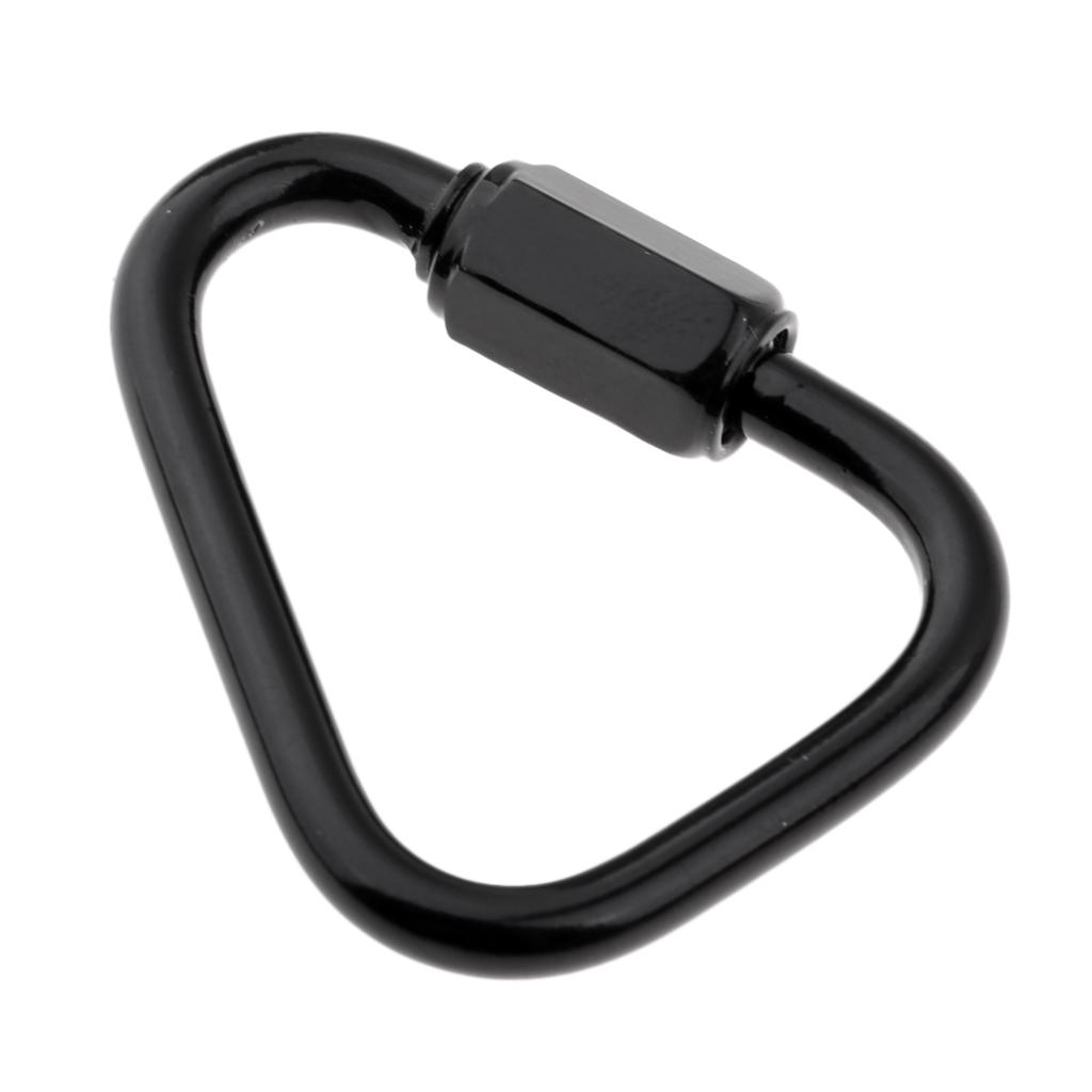 2xTriangle Stainless Steel Carabiner Outdoor Camping Keychain Quick Link 4mm