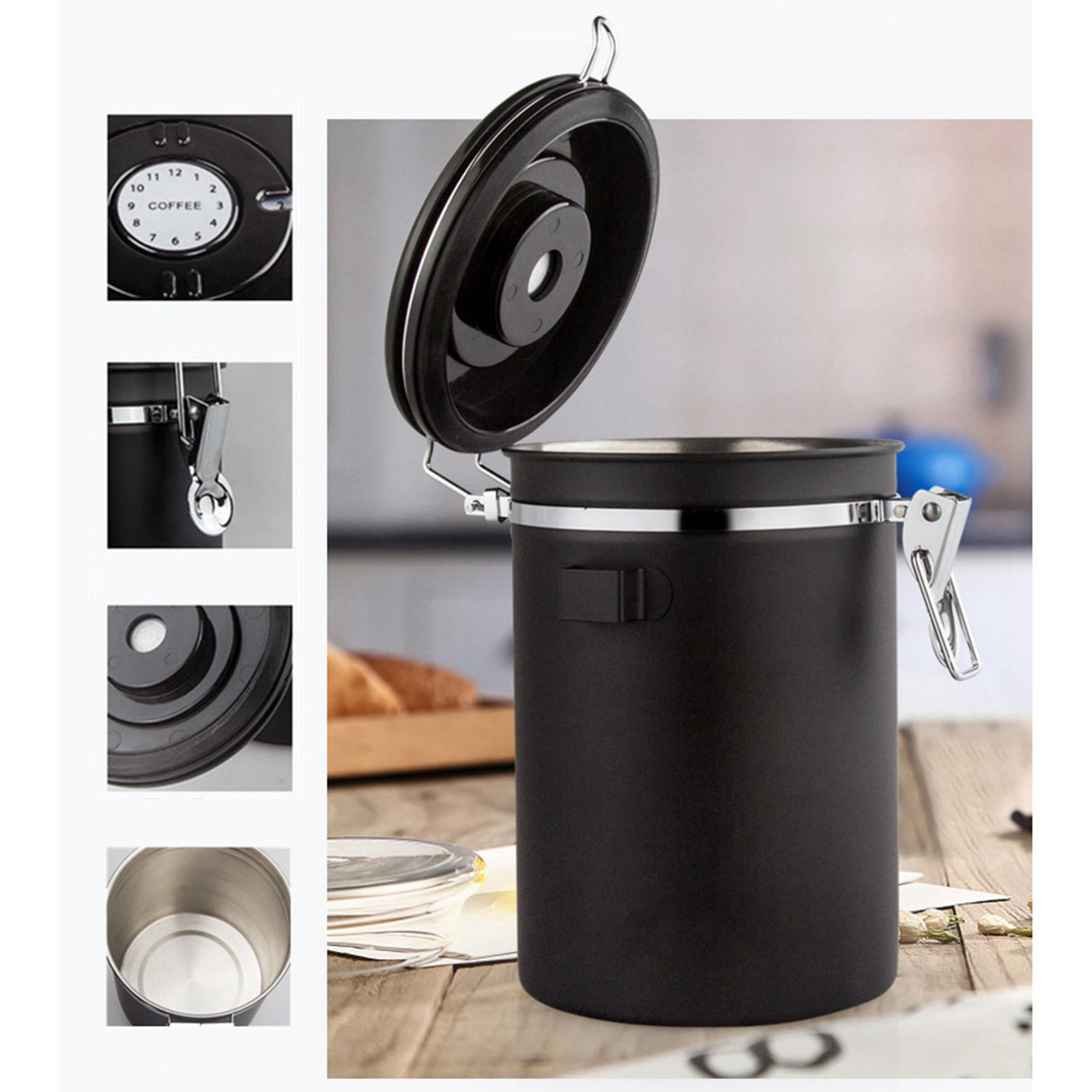 2pcs Coffee Canister Kitchen Dry Food Storage Container Airtight 1800ml