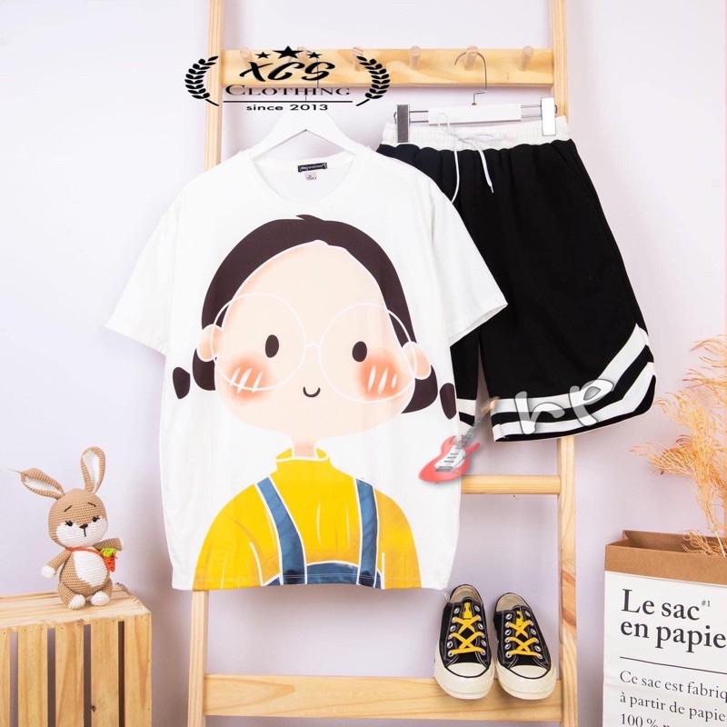 Sét áo bé đeo kính kết tóc + đùi V TH6