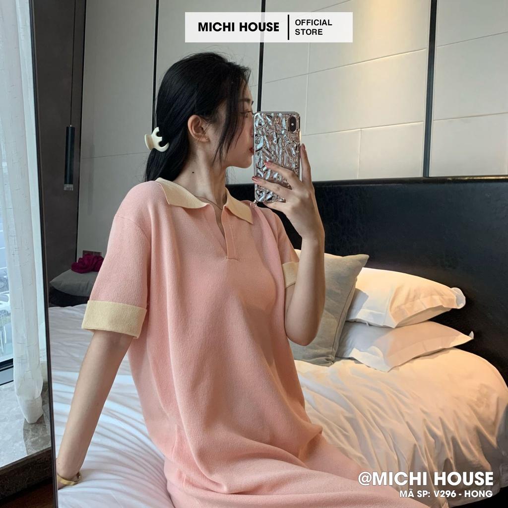 Váy len Polo dáng Suông rộng Freesize V296 MICHI House Đầm Thiết kế Trẻ trung Nhiều màu