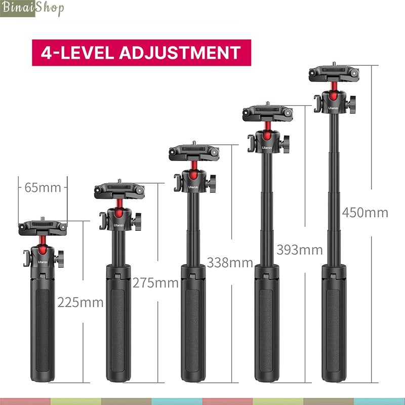 Ulanzi MT-41 - Tripod Mini Cho Điện Thoại, Máy Ảnh, Tải Trọng 1,5Kg, Chiều Cao Tối Đa 45cm- hàng chính hãng