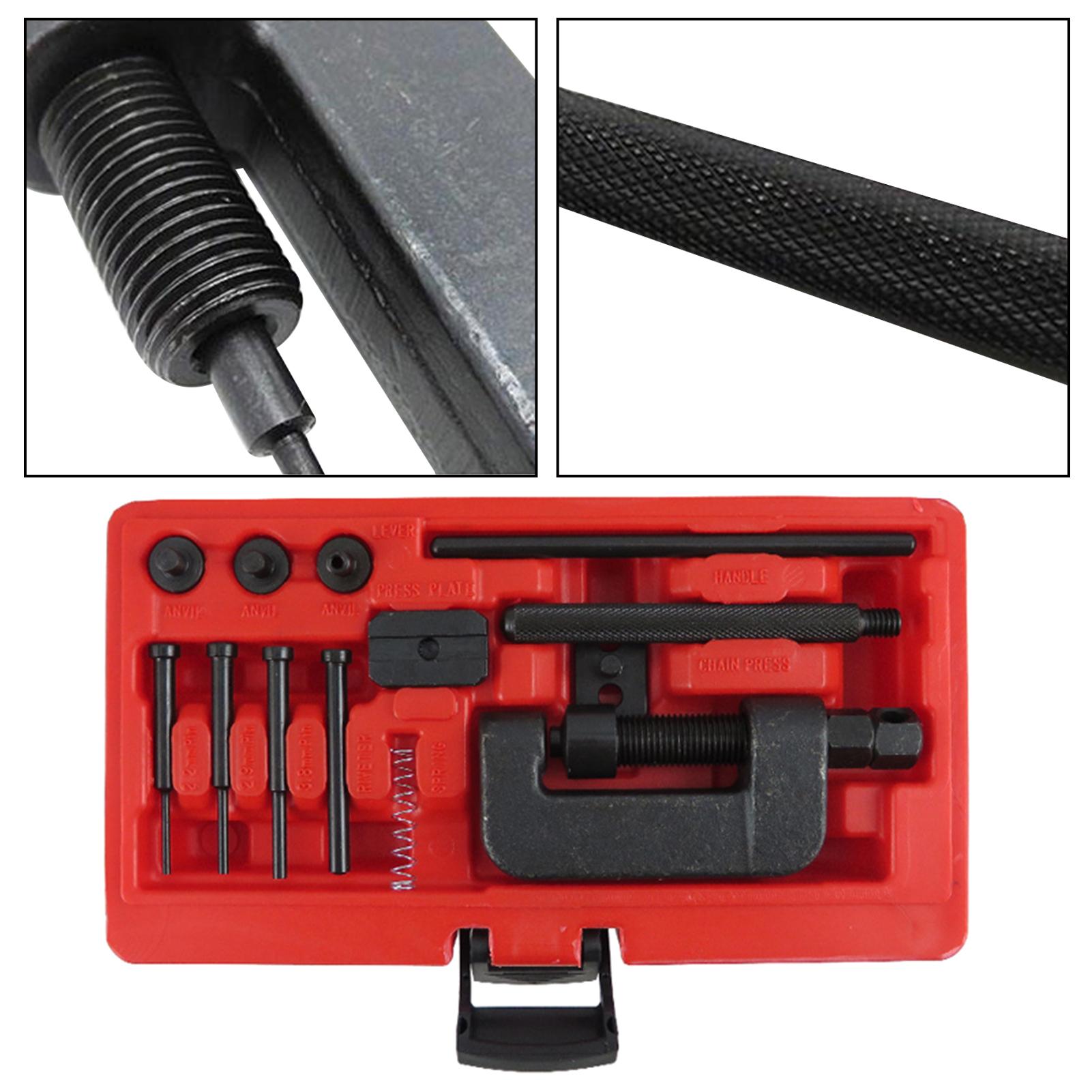 Chain Breaker Set with Carrying Case Chain Cutter and Riveter for Motorcycle Bike ATV