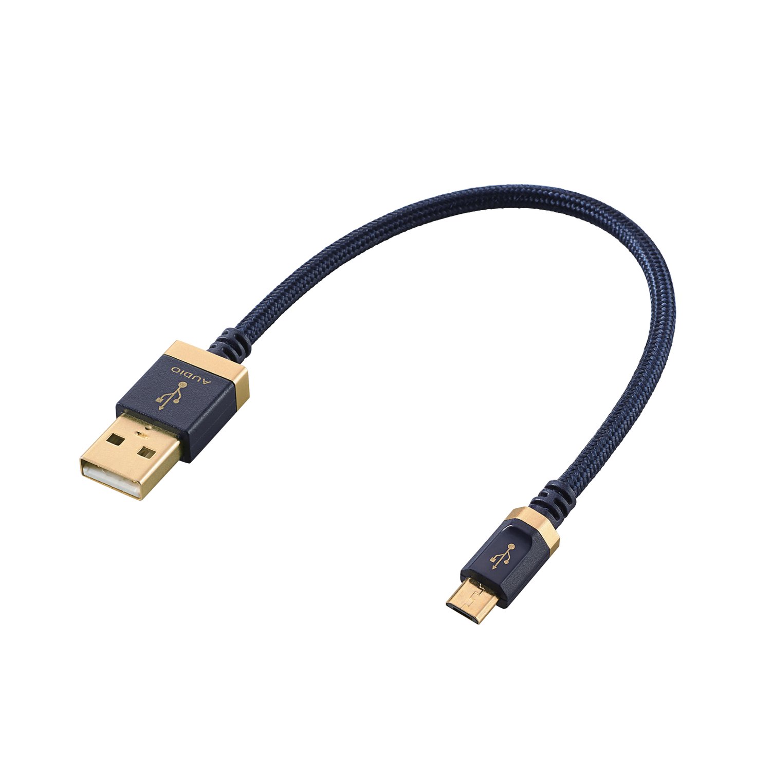 Dây cáp microUSB audio (A-microB), 0.15m Nylon ELECOM DH-AMB015 - Hàng Chính Hãng