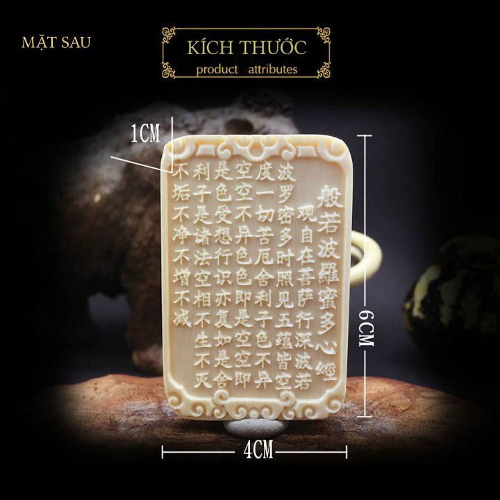 Dây chuyền mặt bằng trái ngà khắc phật bản mệnh - MN03
