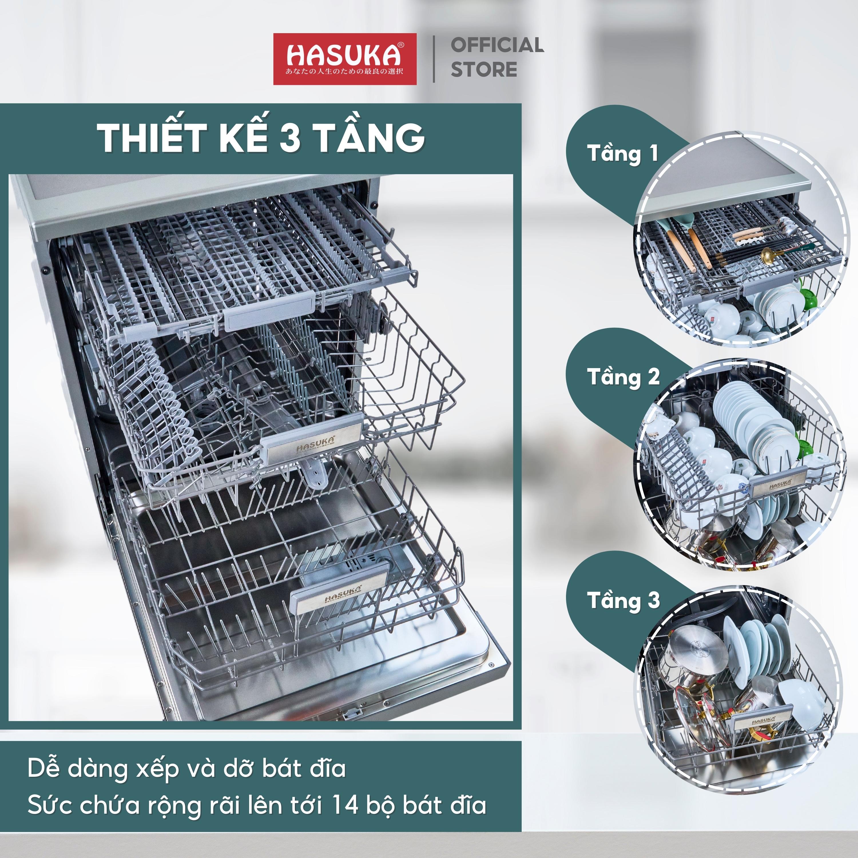 Máy rửa bát HASUKA HSK-MRB999 thiết kế sang trọng, đa dạng chương trình rửa linh hoạt - HÀNG CHÍNH HÃNG