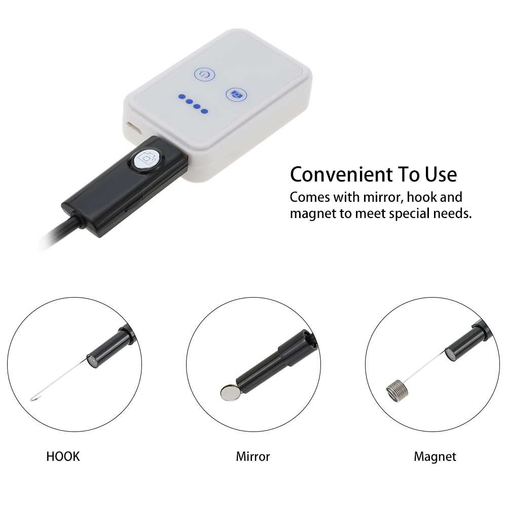 Kính Nội Soi WiFi Không Dây 9mm 5m Camera Chống Thấm Nước 2.0 Megapixel 6 Đèn LED Cho IOS Android