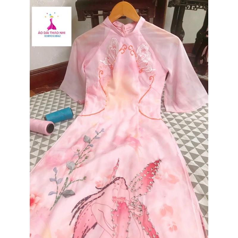Áo dài cách tân Organza Cánh Tiên HOẠ TIẾT ĐÍNH KẾT ĐẸP MẮT