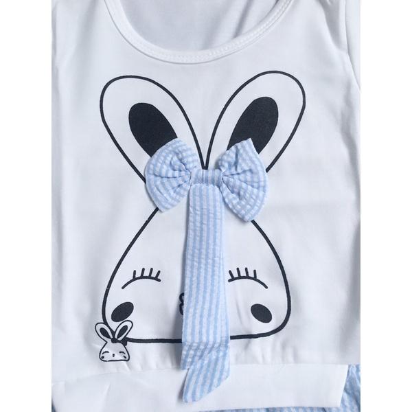Áo Váy Hình Thỏ Phối Nơ Cực Dễ Thương Cho Bé Gái 6-19kg.
