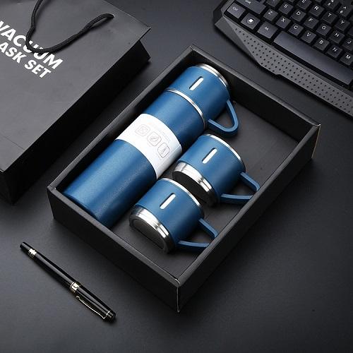 Bình Giữ Nhiệt Cao Cấp 500ml Lõi Inox 304 Tặng Kèm 2 Cốc Cách Nhiệt, Fullbox Làm Quà Tặng Sang Trọng