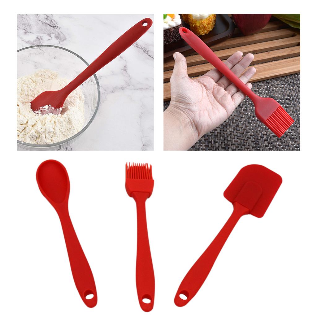 3-in-1 Nonstick Kitchenware Kitchen Ware Scraping Spoon Set Heat-resistant Brush