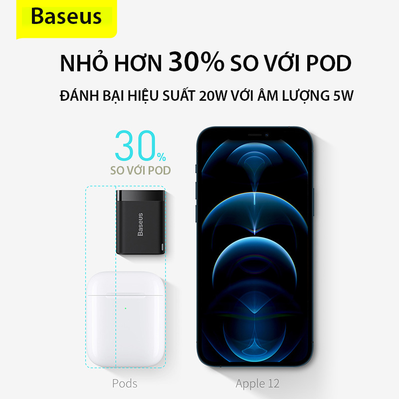 Củ sạc nhanh nhỏ gọn Baseus Super Si Pro Quick Charger 1C 20W (PD/ QC/ PPS/ SCP/ FCP Multi Protocol, Type C Smart Protect) - Hàng chính hãng