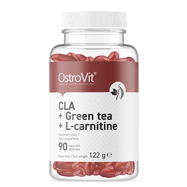 Viên đốt mỡ giảm cân Ostrovit Cla + Green Tea + L-carnitine (90 viên) - Hỗ trợ giảm mỡ trong tập gym