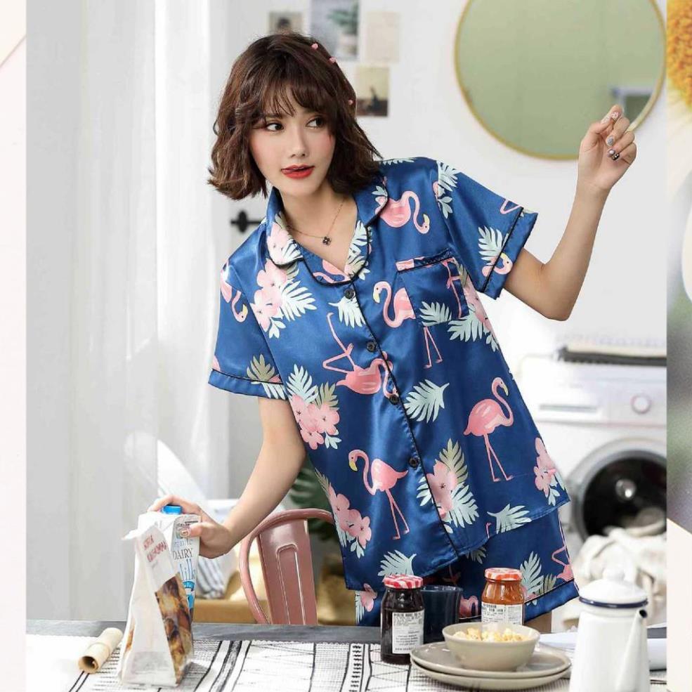 Đồ bộ đùi nữ - đồ ngủ tiểu thư, bộ lụa satin siêu đẹp B65