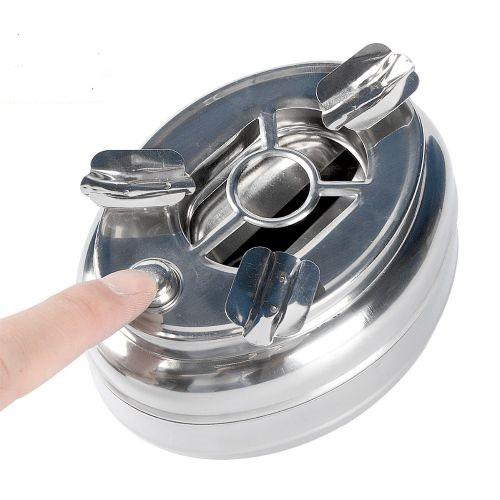 Gạt tàn thuốc inox có nút bấm đóng mở ngăn đựng tàn thuốc