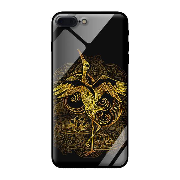 Ốp lưng kính cường lực cho iPhone 8 Plus Hạc Vàng - Hàng chính hãng