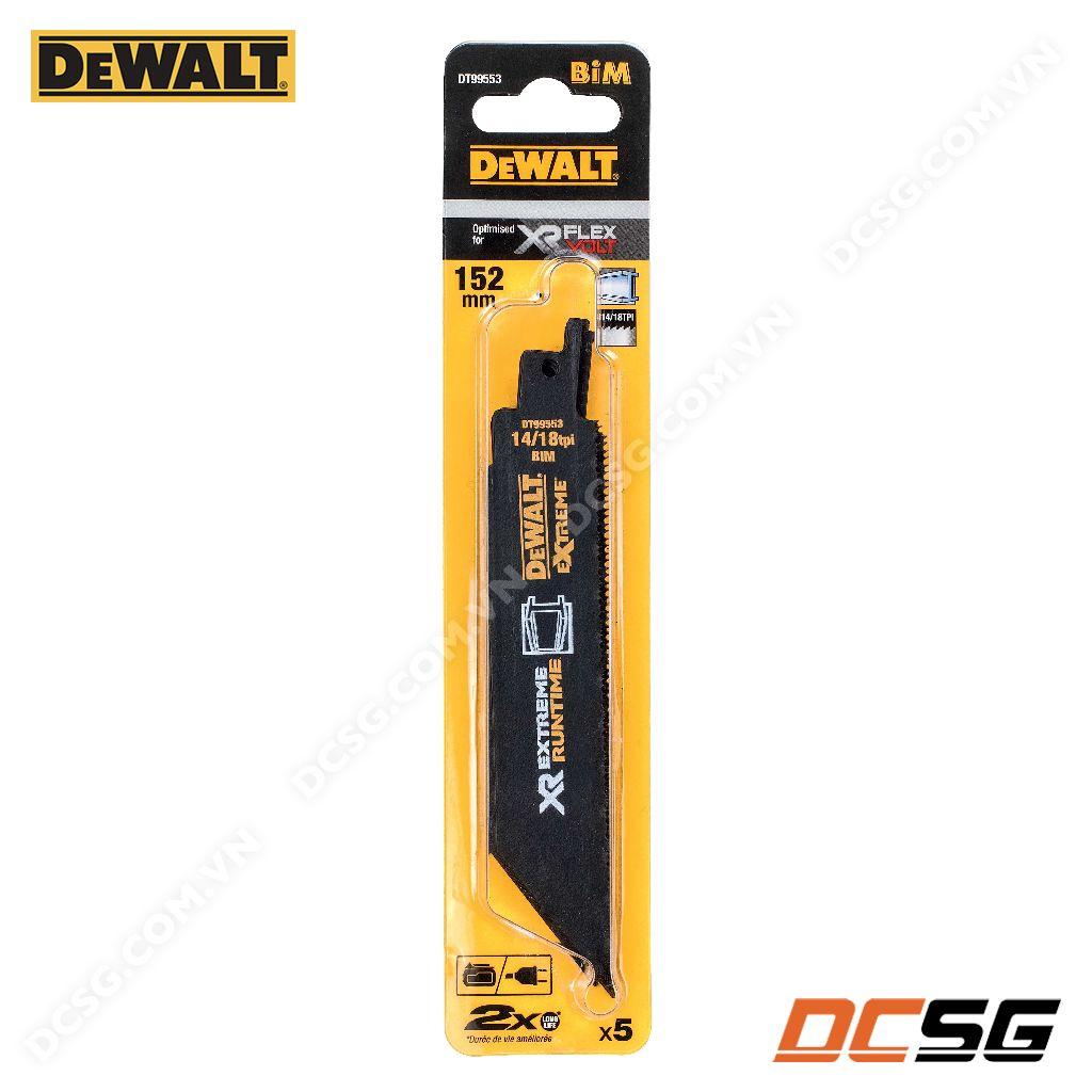 Bộ 05 lưỡi cưa kiếm cắt kim loại 14/18TPI DEWALT EXTREME | DCSG