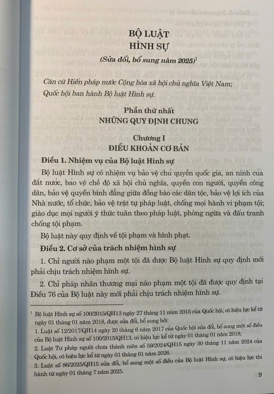 Bộ luật Hình sự, Bộ luật Tố tụng Hình sự (sửa đổi, bổ sung năm 2025)