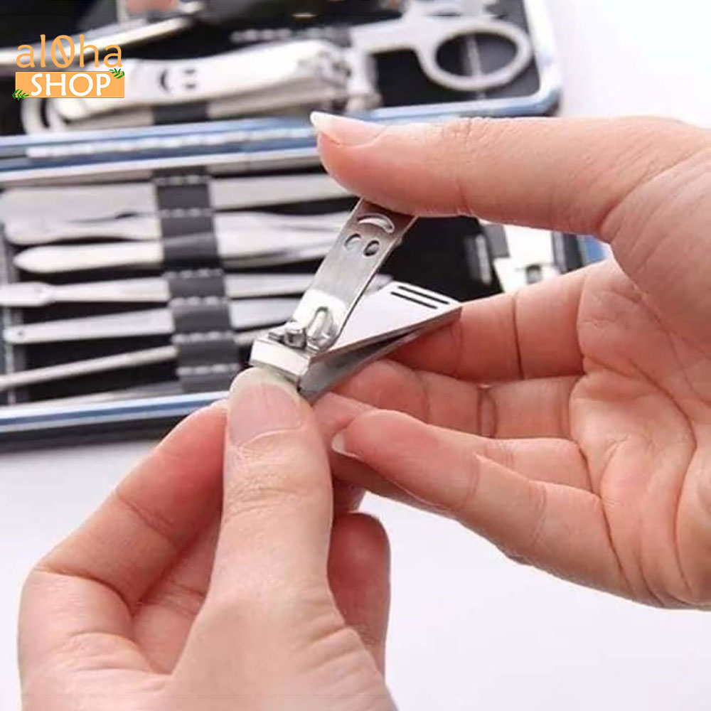 Bộ 12 món làm móng bấm, cắt móng tay, lấy ráy tai Nail Clipper thép không gỉ - al0ha Shop