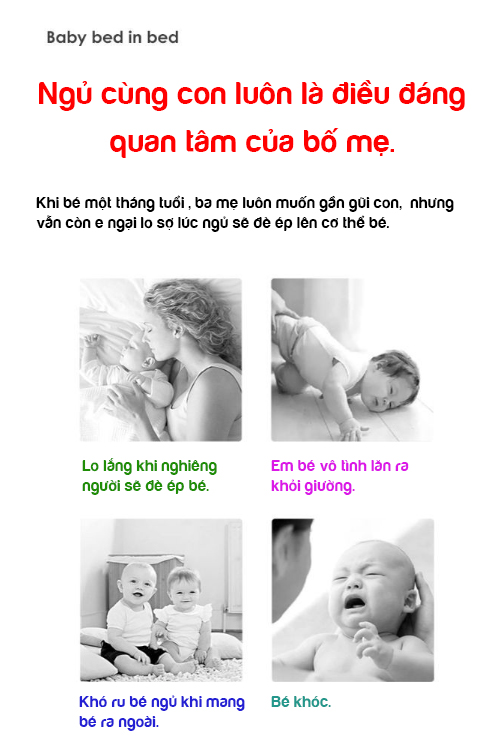 Đệm ngủ sơ sinh A , nôi ngủ chung giường bố mẹ cho bé từ 0-3 tuổi