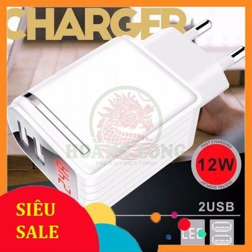 Củ Sạc cho Ipad BYZ-DAY003 12W 2 Cổng Sạc 2USB + 2.4A + Sạc nhanh QC3.0 có LCD - Hàng Chính Hãng