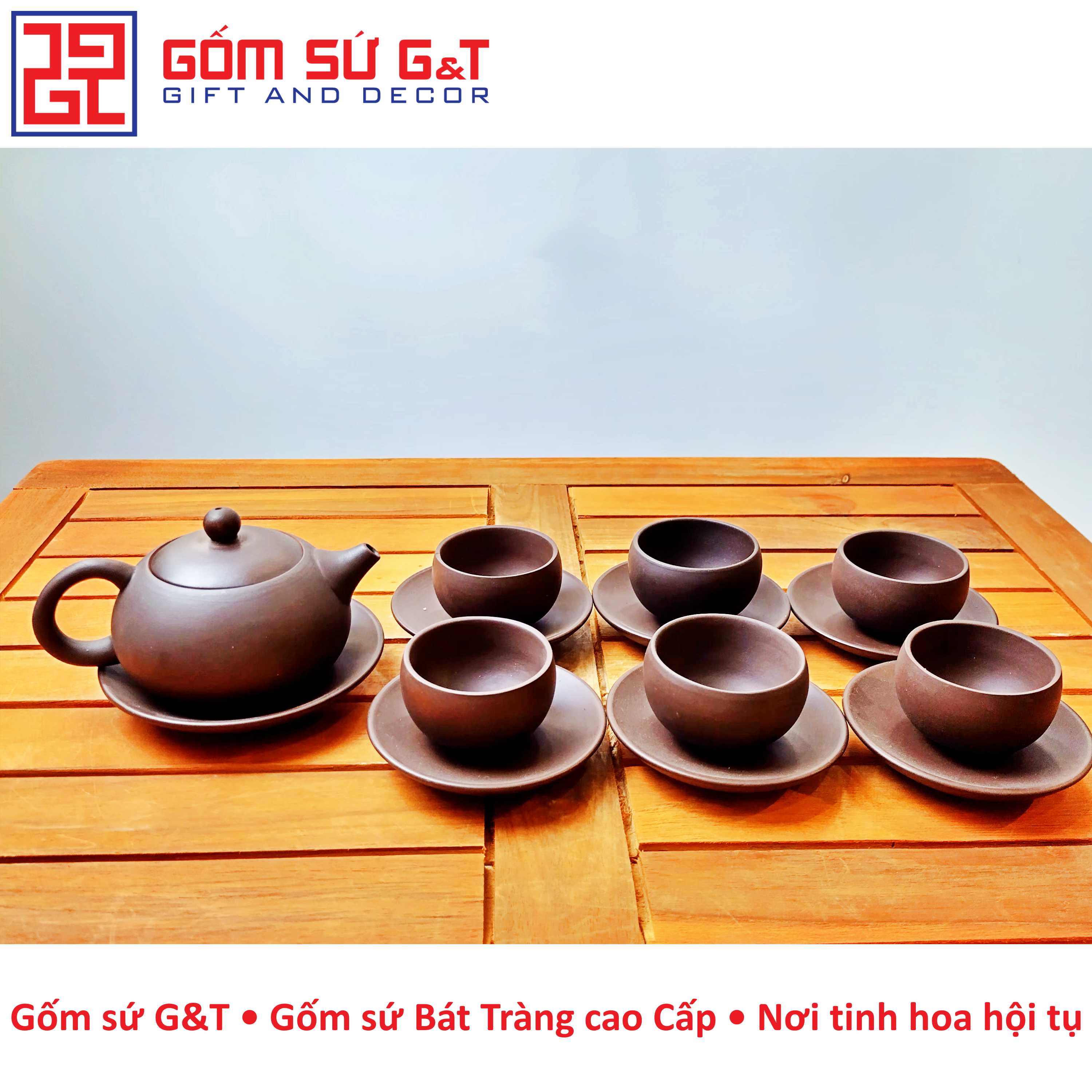 Bộ trà nâu tây thi Gốm Sứ G&T