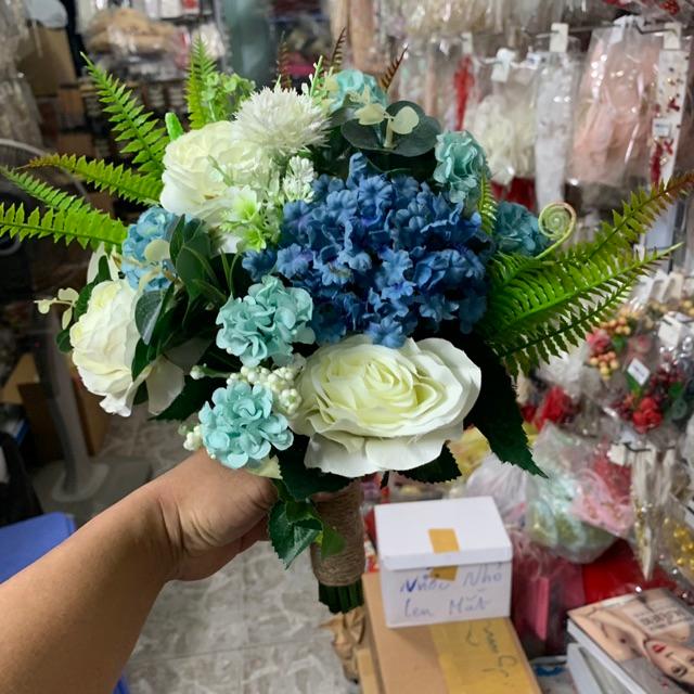 Hoa cầm tay cô dâu - sen đá hoa Hồng xanh