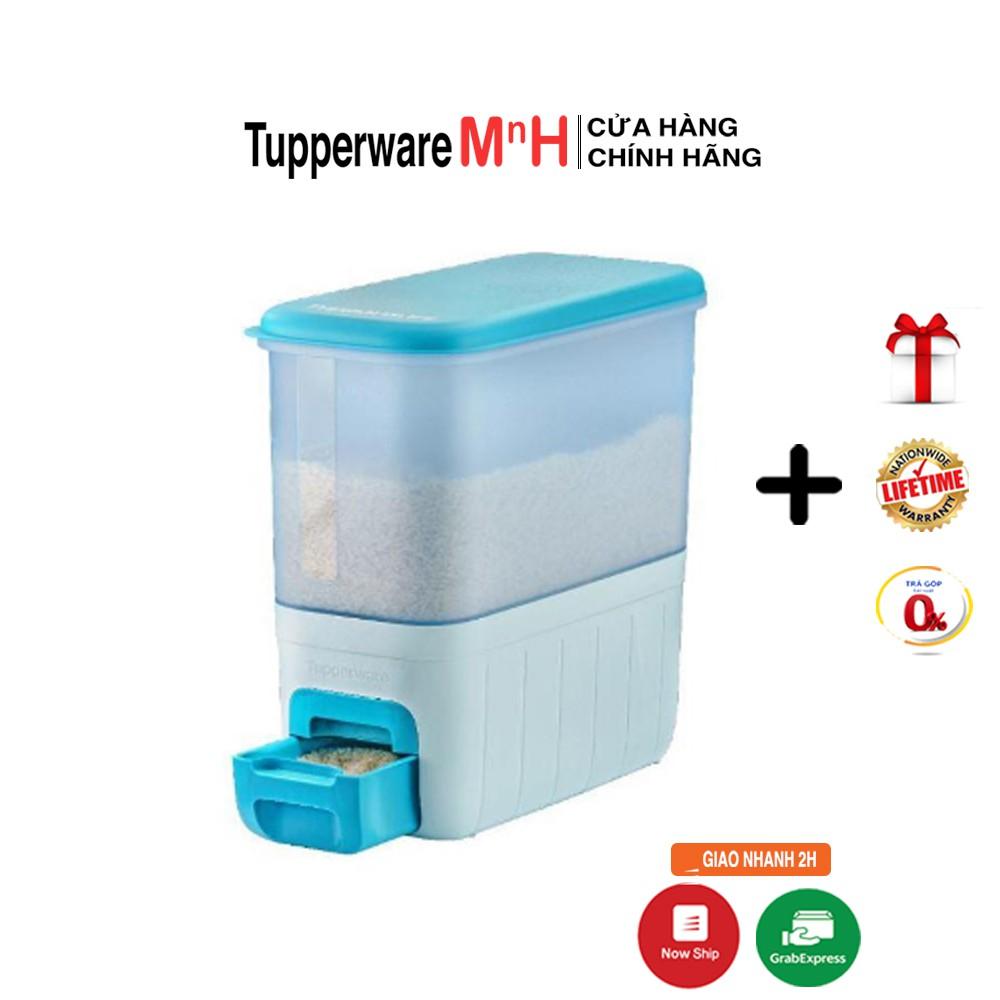 Thùng Gạo Rice Smart Aqua 10kg Tupperware, Bảo Quản Gạo, Nhựa Nguyên Sinh An Toàn Sức Khỏe