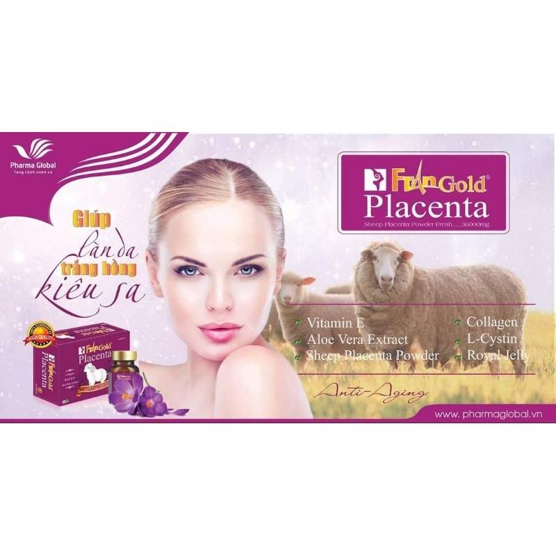 FRANGOLD PLACENTA - VIÊN NHAU THAI CỪU - GIÚP LÀN DA TRẮNG HỒNG KIÊU SA - LỌ 60 VIÊN
