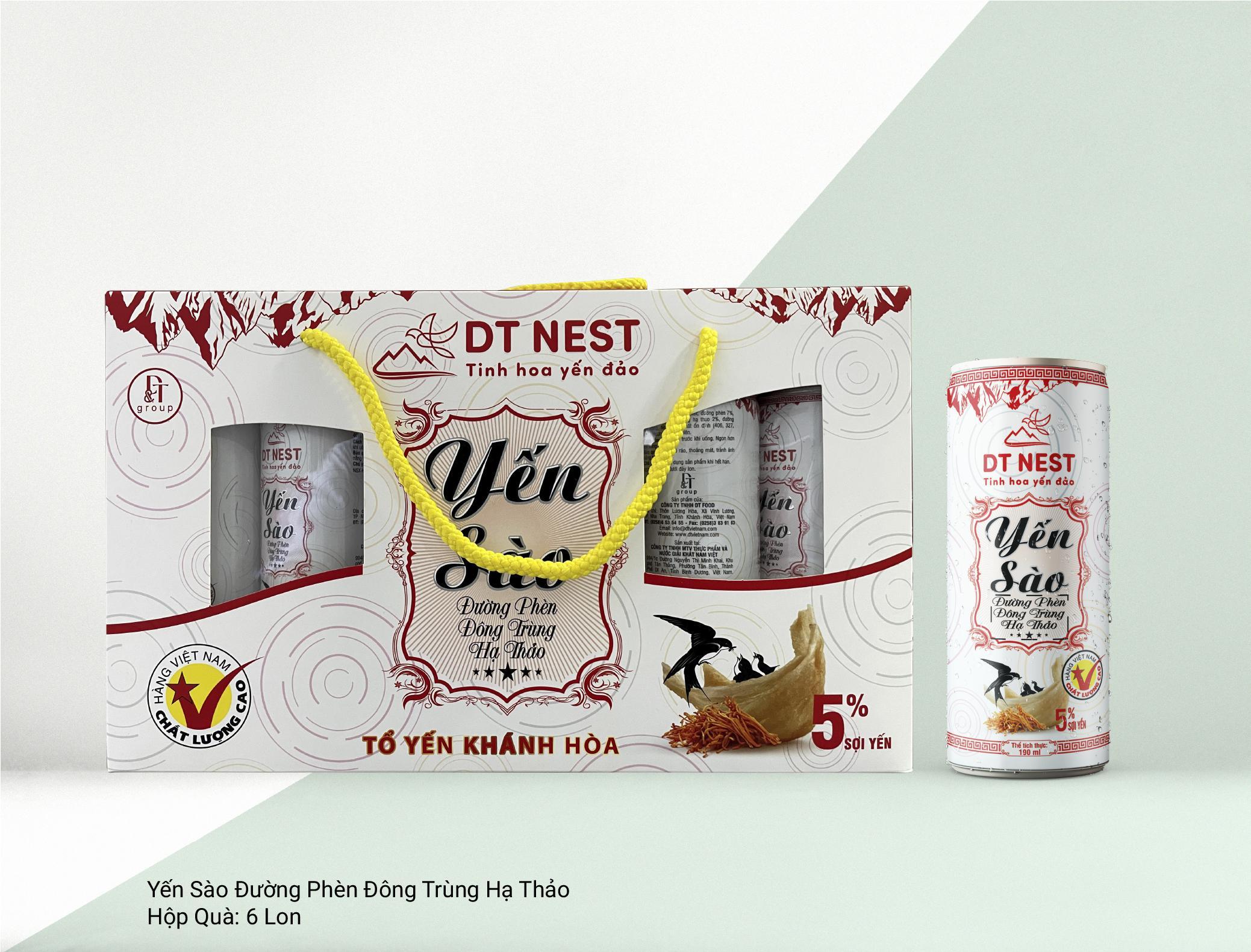 Đặc sản Khánh Hòa -  Hộp quà Nước Yến Lon DT NEST/ DT FOOD - OCOP 4 SAO